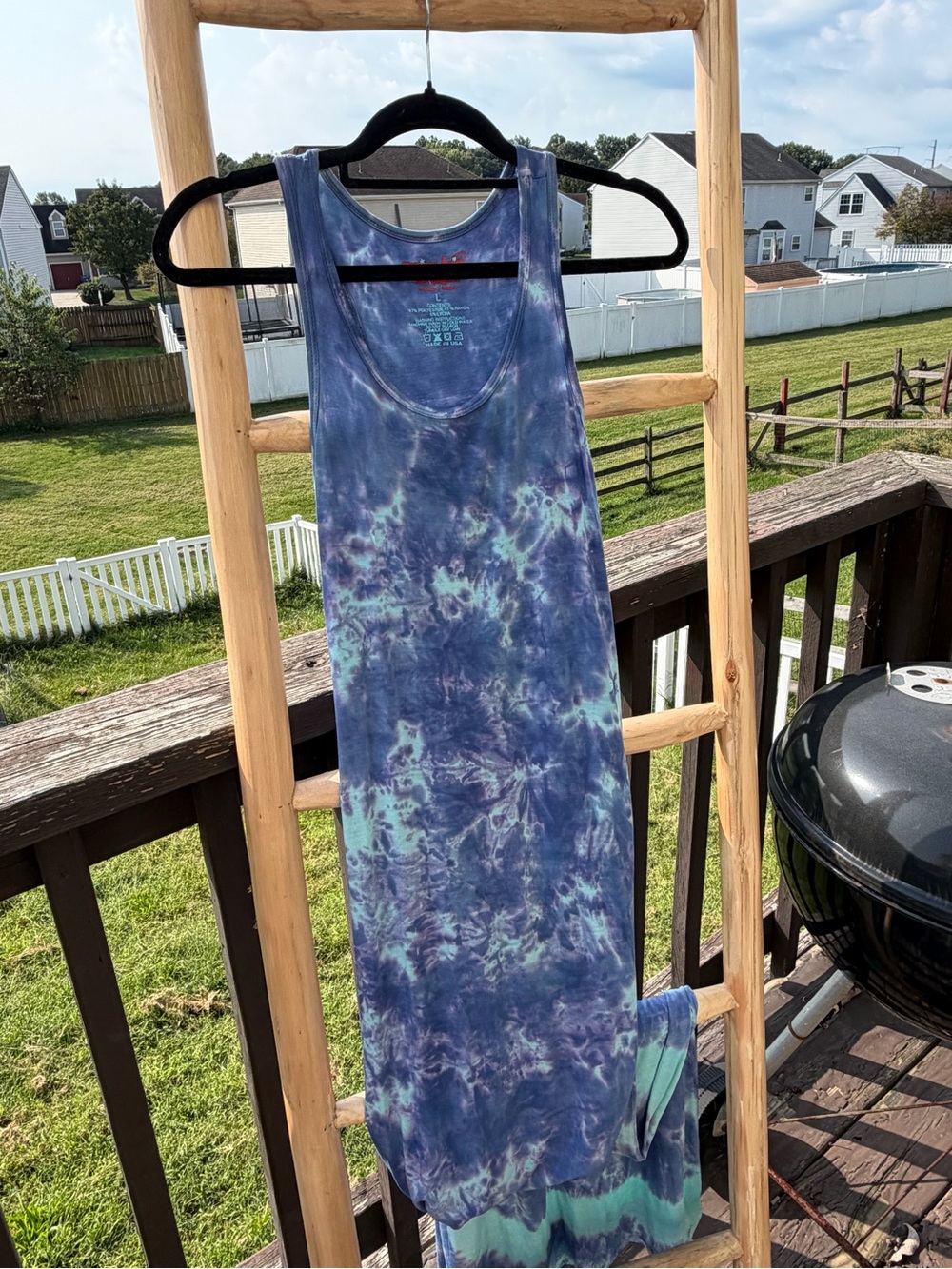 American Twist Tie-Dye Maxi Dress in Blue and Teal